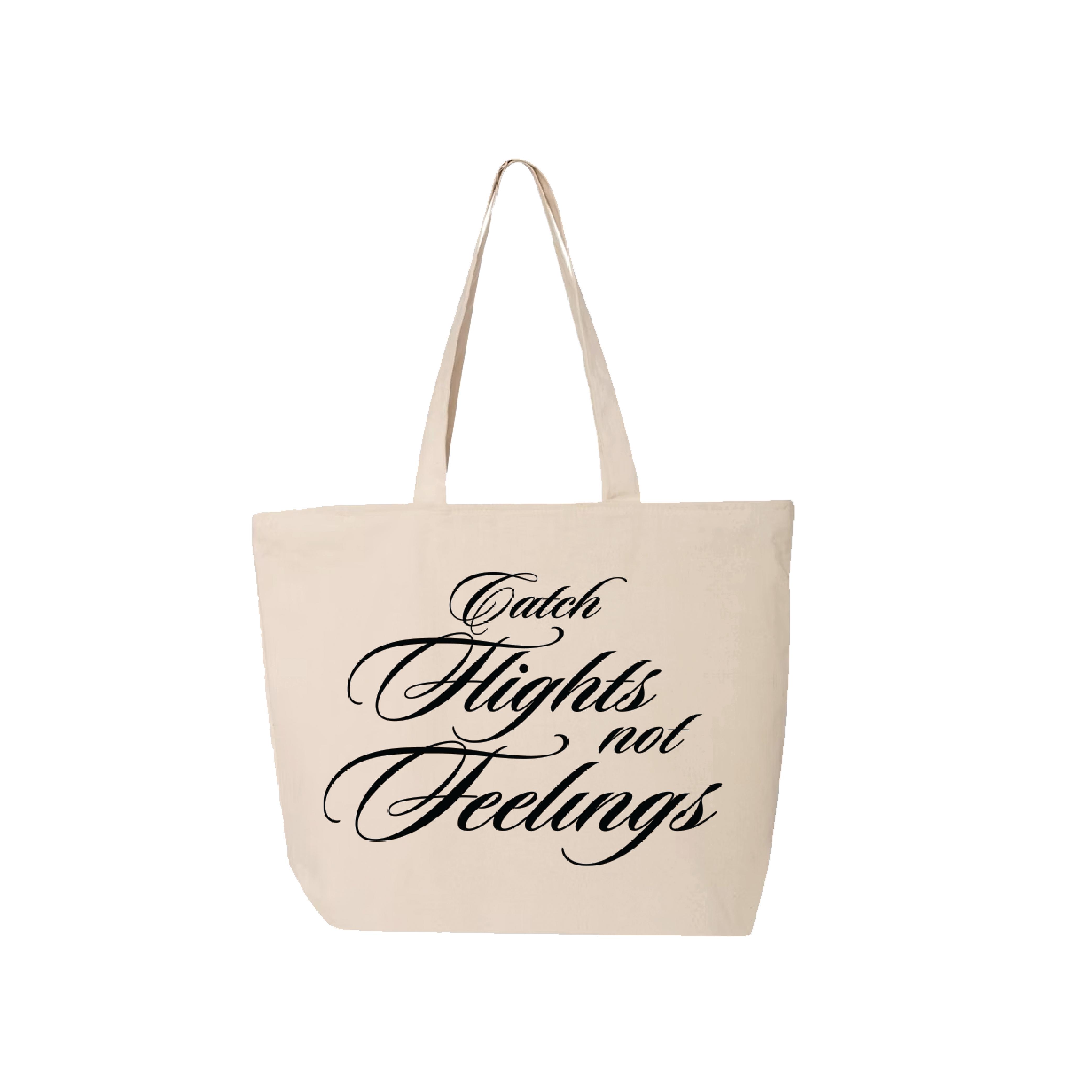 Catch Flights Not Feelings Tote (Black)